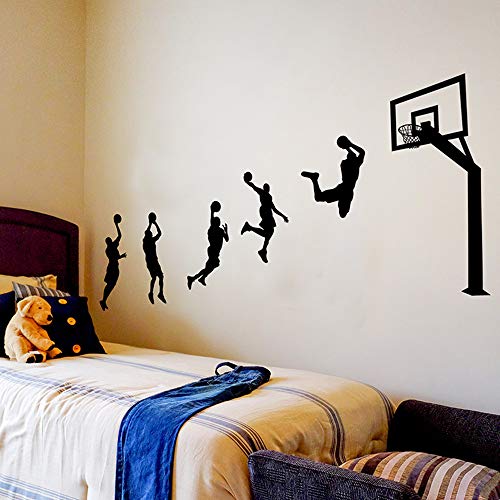 Pdrui Wandtattoo für Schlafzimmer, Werfen Basketball Wandsticker als Wanddekoration für Wohnzimmer Kinderzimmer Wand Fenster Flur 123×203cm Wand Aufkleber | Geschenke für Basketballliebhaber von Pdrui