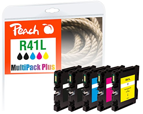 Peach R41 Spar Pack Plus Druckerpatronen (2xBK, C, M, Y) ersetzt Ricoh GC41, 405761*2, 405762, 405763, 405764 für z.B. Ricoh Aficio SG 3100, Ricoh Aficio SG 3100 snw, Ricoh Aficio SG 3110 dn von Peach