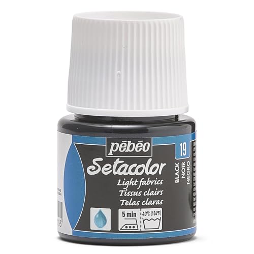 Pebeo Setacolor Textilfarbe,, 45 ml, schwarz, Schwarz von Pebeo