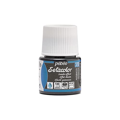 Pebeo Setacolor Textilfarbe mit Wildledereffekt, 45 ml, Anthrazit von Pebeo