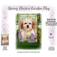 Cavachon Spring Design | Kann Mit Haustier - Oder Familiennamen Personalisieren Gartenflagge von PegasusPetsCo