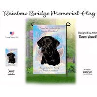 Labrador Schwarz Englisch - Haustier-Gedenkstätte Garten-Flagge Mit Anpassungsoptionen von PegasusPetsCo