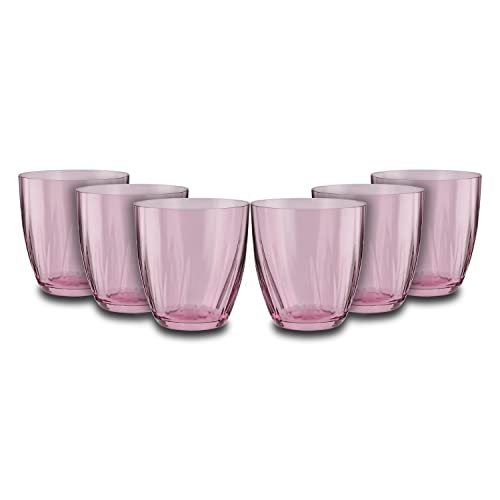 Peill+Putzler Germany 6er Set Becher rosa, 260ml Volumen, aus hochwertigem Kristallglas, sehr pflegeleicht da Spühlmaschinengeeignet, Glanzstücke für jede Gelegenheit von Peill+Putzler Germany