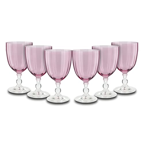 Peill+Putzler Germany 6er Set Rotweinkelche rosa, 350ml Volumen, aus hochwertigem Kristallglas, sehr pflegeleicht da Spühlmaschinengeeignet, Glanzstücke für jede Gelegenheit von Peill+Putzler Germany