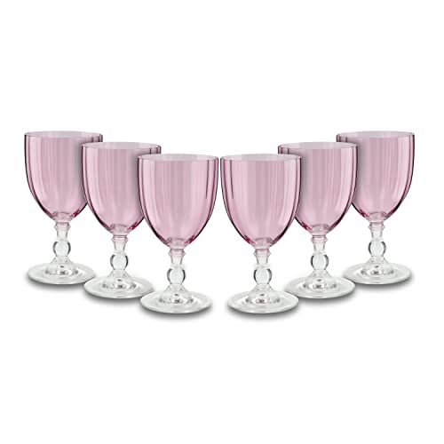 Peill+Putzler Germany 6er Set Weißweinkelche rosa, 240ml Volumen, aus hochwertigem Kristallglas, sehr pflegeleicht da Spühlmaschinengeeignet, Glanzstücke für jede Gelegenheit von Peill+Putzler Germany