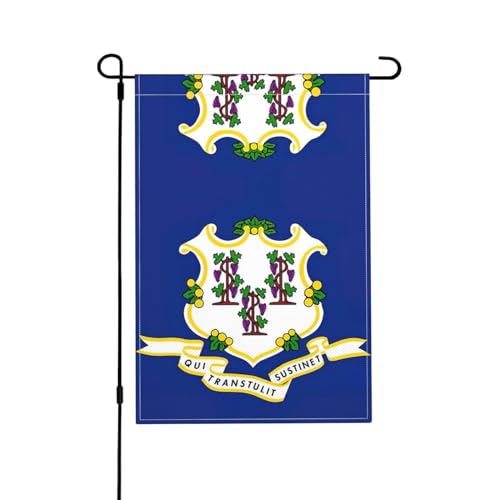 Doppelseitige Gartenflaggen mit Staatsflagge von Connecticut für den Außenbereich – lebendige und langlebige Hofflagge, vielseitige Rasenflaggen und kleine Gartenflaggen von Peiyeety