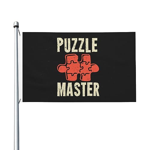 Puzzle Master-Flaggen, 3 x 5 Fuß, doppelseitig, langlebiges Dekorationsbanner für den Außenbereich, Innenhöfe, Polyester-Flaggen von Peiyeety