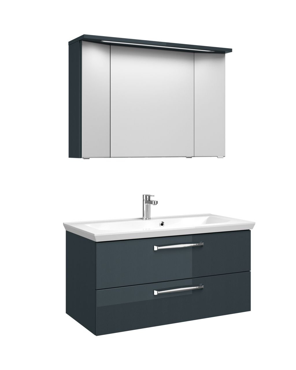 Pelipal Badmöbel-Set Trentino Anthrazit Hgl mit Mineralmarmor-Waschtisch + 3D-Spiegelschrank 110 cm Pelipal Badmöbel-Set Trentino Anthrazit Hgl mit Mineralmarmor-Waschtisch + 3D-Spiegelschrank 110 cm von Pelipal
