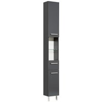 Saphir Hochschrank "Quickset Badschrank 25 cm breit, 2 Türen, 2 Nischen, 1 Schublade", Badezimmer-Hochschrank inkl. Türdämpfer, Griffe in Chrom glänzend von Saphir