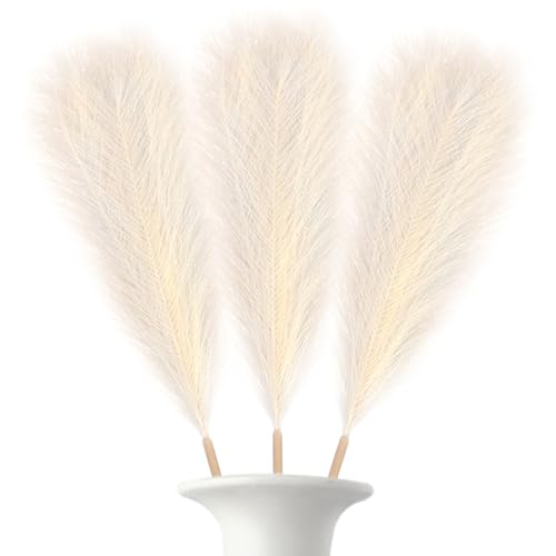 3pcs Pampas Grasdekor, 28 Zoll Flauschige Faux Pampas Gras, künstliche hohe Pampasgras für Bodenvase, Boho -Stil getrocknetes Pampas Gras für Hochzeitsdekoration, Pampas Grasdekoration von Peosaard