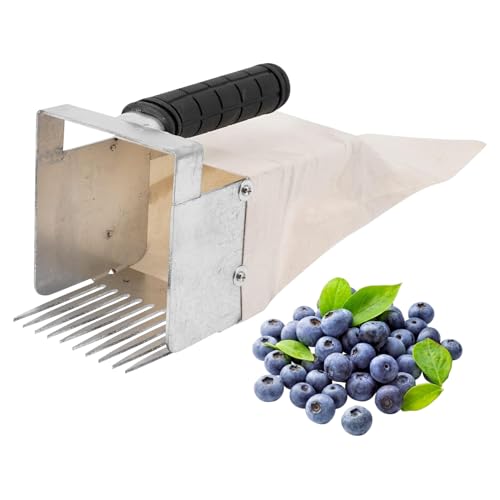 Berry-Picker, Beeren-Picker Metal Ergonomic Blaubeer-Picker mit 13-Teeth-Kamm-Beeren-Picker, die schnell Non-Rutsch-Griff-Obstgarten-Futter-Frucht-Picker für rote Johannisbeere und Obstpicker ernten von Peosaard