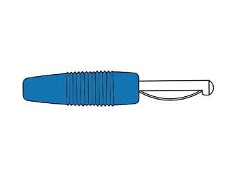 PEREL - HM1420C Vollkontaktstecker, 4 mm, Blau 142841 von Perel