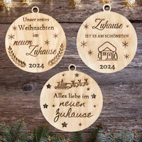 3Er Pack Erste Weihnachten in Unserem Neuen Zuhause Holzdekoration, Dekoration Baum, Hängende Weihnachtsdekoration, Ornament von PetJos