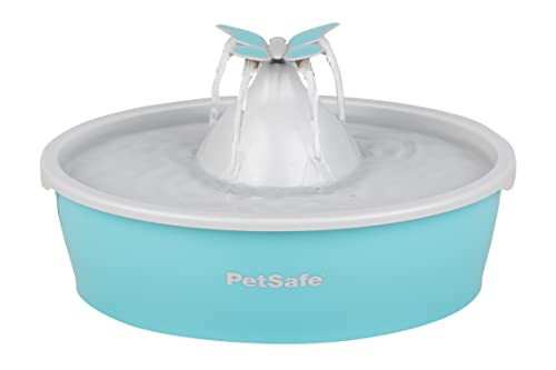 PetSafe Drinkwell Butterfly Trinkbrunnen für Katzen und kleine Hunde, BPA-freier Kunststoff, 1,5 Liter Wasserkapazität, Blau von PetSafe