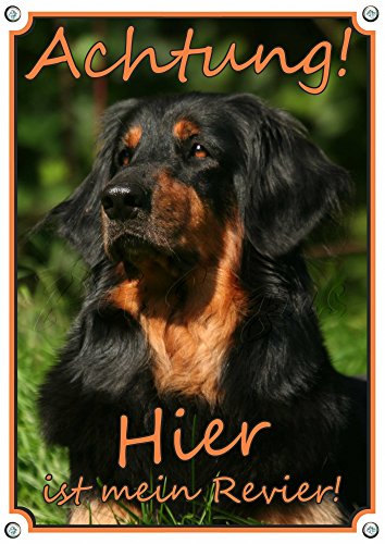 Petsigns Hovawart - Hundeschild - Mein REVIER! Warnschild - stabiles Metallschild, DIN A4 von Petsigns