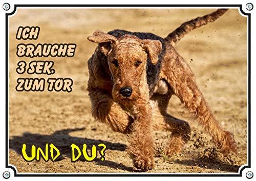 Petsigns Hundeschild Airedale Terrier - wunderschönes Warnschild in Fotoqualität, DIN A5 von Petsigns