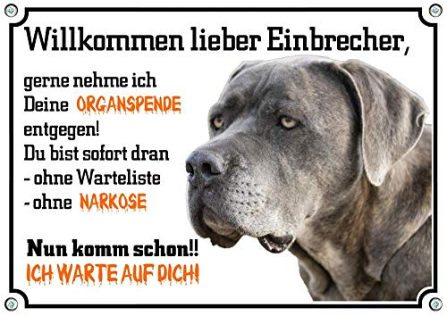 Petsigns Hundeschild Cane Corso - Warnschild Organspende - wetterfest Fun, DIN A4 von Petsigns