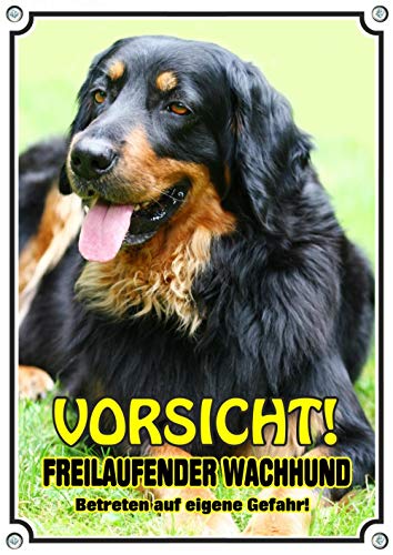 Petsigns Hundeschild Hovawart - wunderschönes Warnschild aus Metall - uv-beständig, DIN A5 von Petsigns