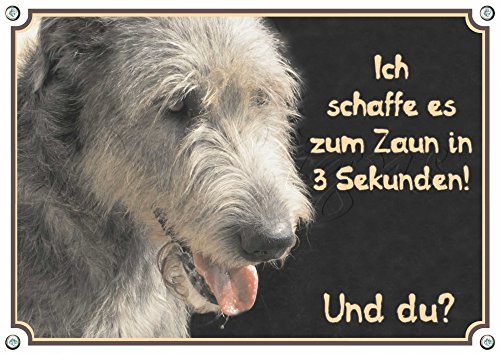 Petsigns Hundeschild - Irischer Wolfshund - Warnschild in TOP Qualität, DIN A5 von Petsigns