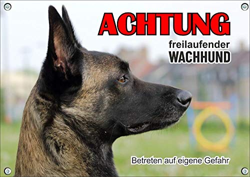 Petsigns Hundeschild - Malinois - belg Schäferhund - Wachhund - uv-beständiges Warnschild, DIN A4 von Petsigns