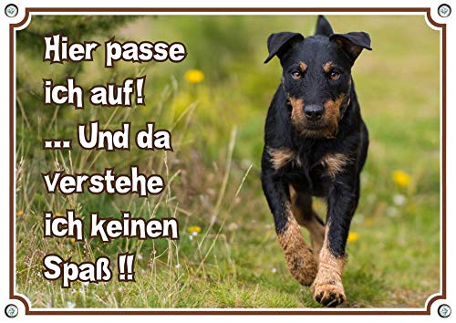 Petsigns TOP Hundeschild - Deutscher Jagdterrier - wetterfestes Warnschild aus reinem Aluminium, DIN A5 von Petsigns