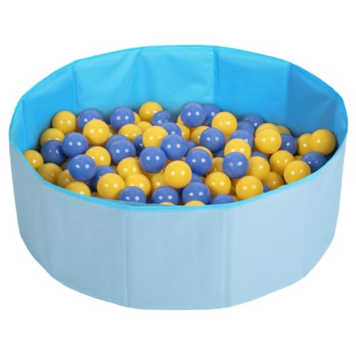 Petsona Hundepool Für Hunde Faltbarer Hunde Pool Hundeplanschbecken Mit Bunten Bällen, Hundebadewanne Spielbereich Für Hunde Und Planschbecken Katzen, Blau: Blau/Gelb von Petsona