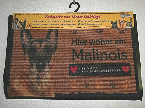 Pfronten Fußmatte Malinois (34), Fußabtreter, Türvorleger, Türmatte wetterfest, Hund von Pfronten