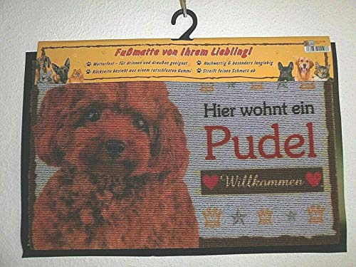 Pfronten Fußmatte Pudel (39), Fußabtreter, Türvorleger, Türmatte wetterfest, Hund von Pfronten