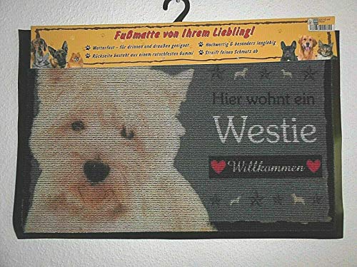 Pfronten Fußmatte Westie (44), Fußabtreter, Türvorleger, Türmatte wetterfest, Hund von Pfronten