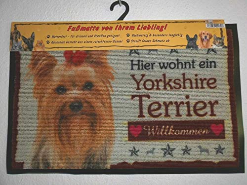 Pfronten Fußmatte Yorkshire Terrier (45), Fußabtreter, Türvorleger, Türmatte wetterfest, Hund von Pfronten