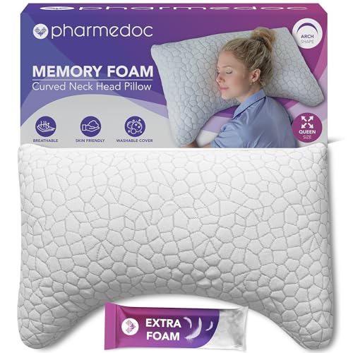 PharMeDoc Kopfkissen - Nackenstützkissen - Memory Foam Kissen, Komfortables Schlafkissen für den Nacken von PharMeDoc