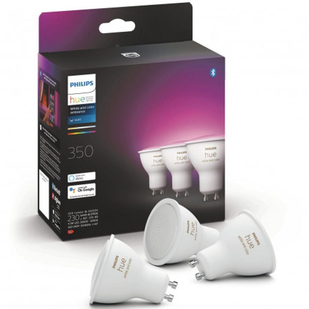 Philips Hue - Philips Hue White&Color Amb. 4.3W Bluetooth GU10 Leuchtmittel 3pcs. Philips H von Philips Hue