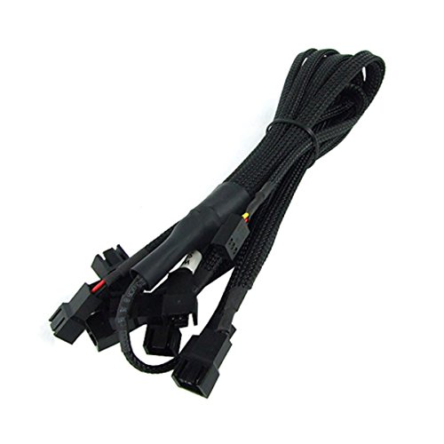 Phobya 3Pin Molex auf 9 x 3Pin Molex 60 cm Innen 1 m Molex (3-Pin) Molex (3-Pin) schwarz von Phobya