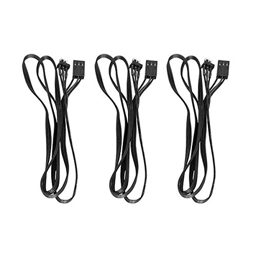 Phobya 3er Set 3Pin Verlängerung 80cm Kabel Lüfterkabel und Adapter von Phobya