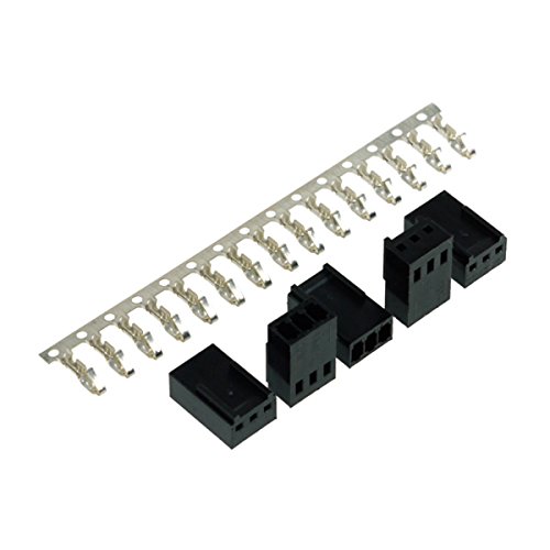 Phobya Fan Power Connector 3Pin Buchse inkl. 3 Pins - 5 Stück Black Kabel Connector von Phobya