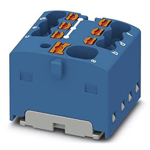 PHOENIX CONTACT PTFIX 4/6X1.5 BU Verteilerblock, Grundklemme mit Einspeisung, 450V Nennspannung, 17.5A Nennstrom, Push-in-Anschluss, 7 Anzahl der Anschlüsse, Direktmontage mit Flansch, 20 Stk von PHOENIX CONTACT