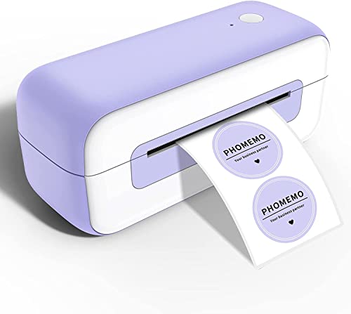 Phomemo PM246S Etikettendrucker, DHL thermodrucker für Mac/PC, Versandetiketten drucker Labeldrucker Selbstklebend Etiketten drucker für Amazon, Etsy, Shopify, Royal Mail, DHL, FedEx-Violett von Phomemo