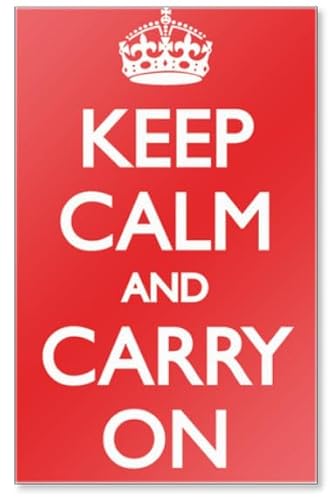 Kühlschrankmagnet, Motiv"Keep Calm and Carry On", Rot von Photomagnet