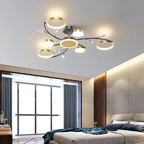 LED Modern Kristall Deckenleuchte Mit Fernbedienung Dimmbar Wohnzimmer Deckenlampe Creative Runden Deckenlicht Aluminium Acryl Lampenschirm 3000K-6500K Esstisch Halle Beleuchtung Innenleuchte (Color von Phtlampes