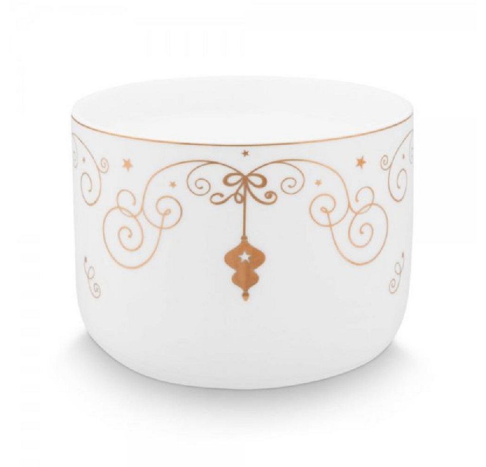 PiP Studio Windlicht Kerze im Porzellangefäß Candle Box Royal Winter Weiß (200g) von PiP Studio