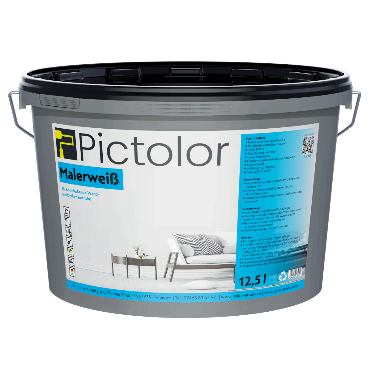 Pictolor® Malerweiß Wandfarbe von Pictolor