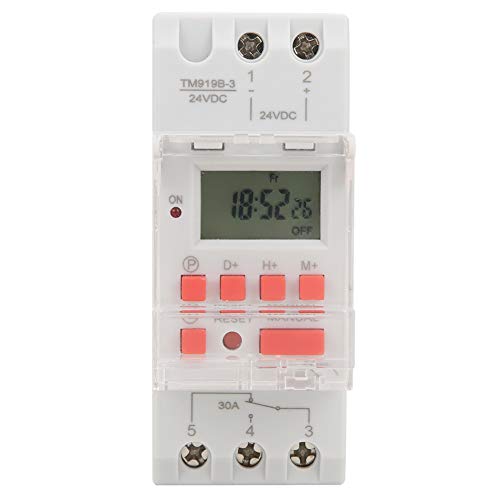 DC 24V 30A Wöchentlich 12/24-Stunden Zeitschaltuhr,LCD Wöchentlich Programmierbarer Timer-Schalter und Kunststoff-Zeitrelais für Straßenlaternen Digitale Zeitschaltuhr für elektrische Geräte von Pilipane