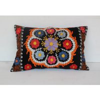 Suzani Kissenbezug, Ethno Blumenkissen, Besticktes Kissen, Boho Kissen/P-3761 16x24 Zoll von Pillow2Go