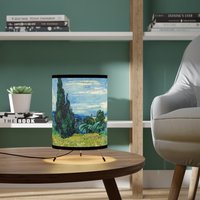 Kunst Lampe, Van Gogh Dekor, Stativ Baum Landschaftsmalerei Natur Grün Blau, Decor von PinePrintCo