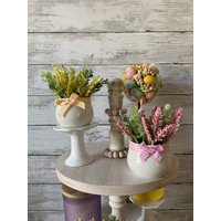 Frühlings Tablett Mini Blumengesteck, Deko, Ostern Stufen Dekor, Vasen, Blumengesteck Für von PinkLizzyDesigns