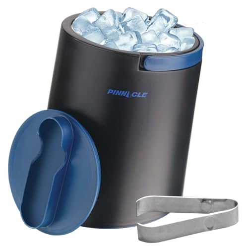 PINNACLE Isolierter Eiskübel für Partys mit Zange, die in den Deckel passt – Edelstahl-Eiskübel für Cocktailbar mit klappbaren Griffen für Innen- und Außenbereich, BPA-frei, Blau PINNACLE Isolierter Eiskübel für Partys mit Zange, die in den Deckel passt – Edelstahl-Eiskübel für Cocktailbar mit klappbaren Griffen für Innen- und Außenbereich, BPA-frei, Blau von Pinnacle Thermoware