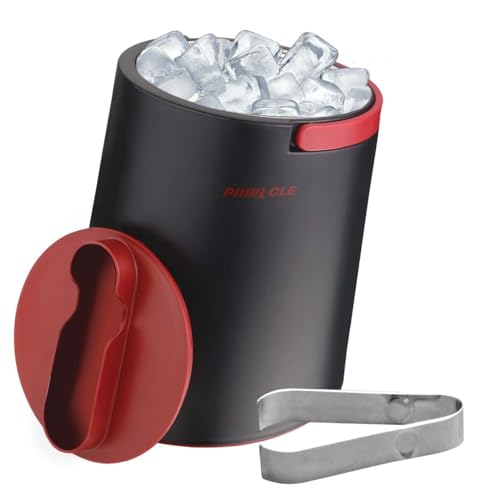 Pinacle Isolierter Eiskübel für Partys mit Zange, die in den Deckel passt – Edelstahl-Eiskübel für Cocktailbar mit klappbaren Griffen für Innen- und Außenbereich, BPA-frei, Rot Pinacle Isolierter Eiskübel für Partys mit Zange, die in den Deckel passt – Edelstahl-Eiskübel für Cocktailbar mit klappbaren Griffen für Innen- und Außenbereich, BPA-frei, Rot von Pinnacle Thermoware