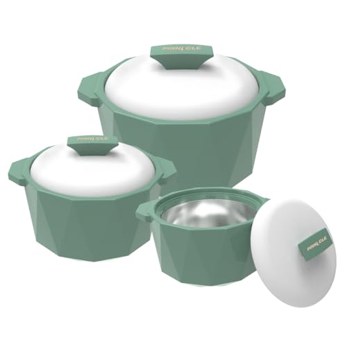 Pinnacle Isolierte Auflaufform mit Deckel, 3-teiliges Set, 3/2/1 qt. Hot Pot Speisenwärmer/Kühler – Thermo-Suppen-/Salat-Servierschüssel – Edelstahl Heißspeisebehälter – Bestes Geschenk-Set für Mütter Pinnacle Isolierte Auflaufform mit Deckel, 3-teiliges Set, 3/2/1 qt. Hot Pot Speisenwärmer/Kühler – Thermo-Suppen-/Salat-Servierschüssel – Edelstahl Heißspeisebehälter – Bestes Geschenk-Set für Mütter von Pinnacle Thermoware