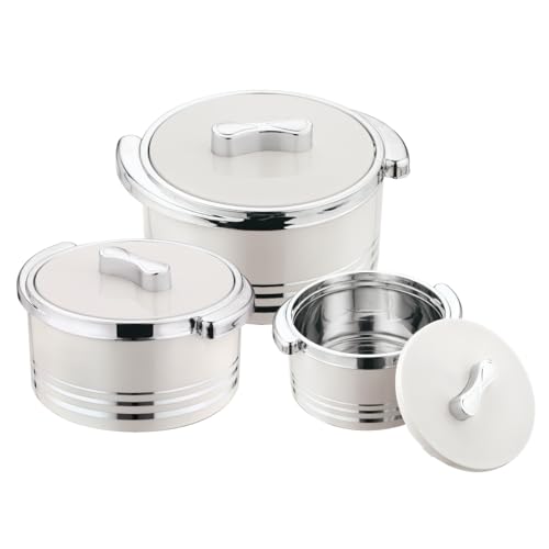 Pinnacle Isolierte Auflaufform mit Deckel, 3-teiliges Set, 3,7/2,6/1,5 qt. Hot Pot Speisenwärmer/Kühler – Thermo-Suppen-/Salat-Servierschüssel, Edelstahl-Behälter für heiße Speisen, tolles Pinnacle Isolierte Auflaufform mit Deckel, 3-teiliges Set, 3,7/2,6/1,5 qt. Hot Pot Speisenwärmer/Kühler – Thermo-Suppen-/Salat-Servierschüssel, Edelstahl-Behälter für heiße Speisen, tolles von Pinnacle Thermoware