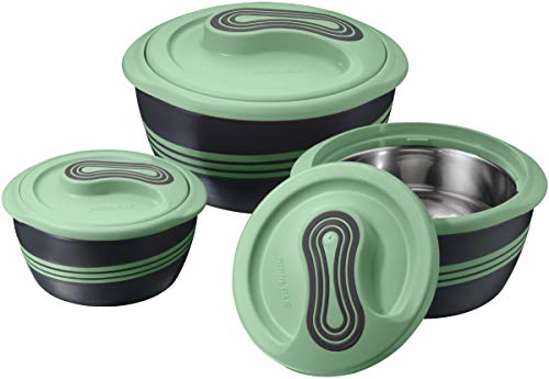 Pinnacle Thermoschüssel mit Deckel 3tlg. Set 2,5 l /1,4 l /0,95 l - Edelstahl - Warmhaltbehälter Essen, Salatschüssel - für Heiße Speisen - Grün Pinnacle Thermoschüssel mit Deckel 3tlg. Set 2,5 l /1,4 l /0,95 l - Edelstahl - Warmhaltbehälter Essen, Salatschüssel - für Heiße Speisen - Grün von Pinnacle Thermoware